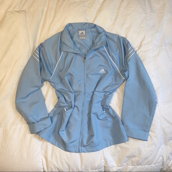 Vintage Adidas varsity windbreaker in baby blue 💙 - Picture 1 of 4